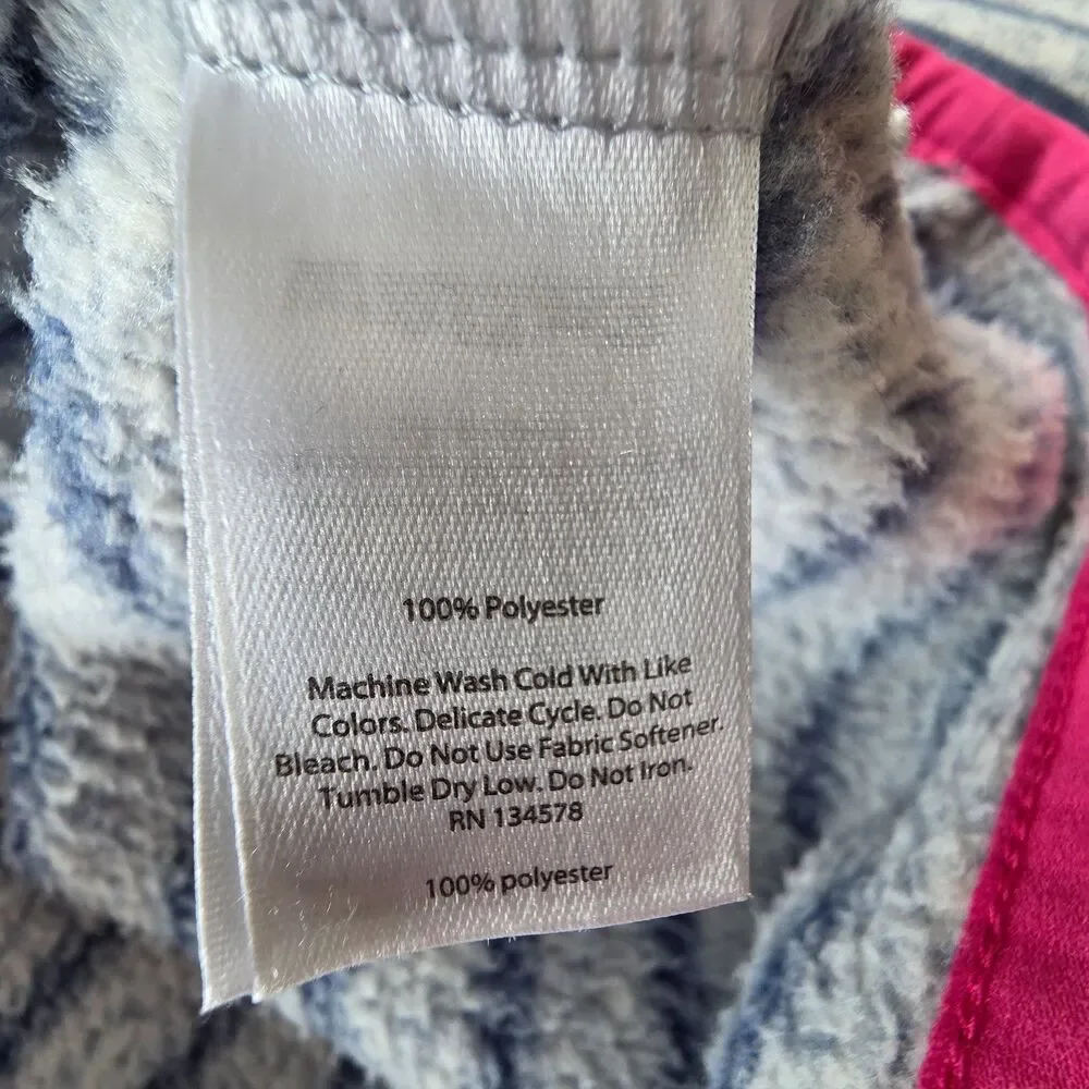 Vineyard Vines Striped Shep Shirt Pullover Blue Pink Quarter Zip Fleece L - Picture 8 of 8